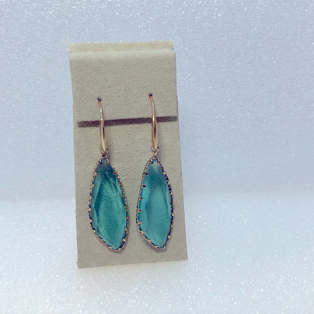 Wire Earrings Teal Color